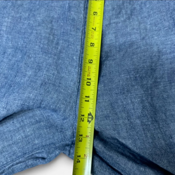 Catherine Malandrino Women’s High Waist Wide Leg Pants Blue 100% Linen Medium - Picture 6 of 8